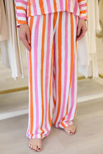 Pajama Pant Set, Coral Pink Stripe