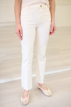 Kelsey High Rise Ankle Flare Jean, Ecru