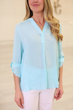 Capri Cuffed Button Blouse
