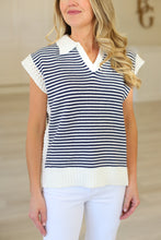 Stripe V-Neck Sleeveless Sweater