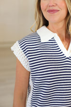 Stripe V-Neck Sleeveless Sweater