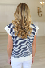 Stripe V-Neck Sleeveless Sweater
