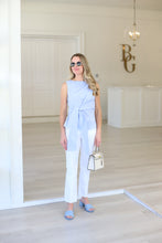 Blue Stripe Wrap Waist Top