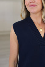 Navy Knit Sweater Vest