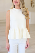 Ivory Stretch Peplum Top