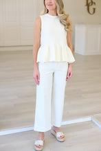 Ivory Stretch Peplum Top