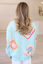 Light Blue Mahjong Tile Knit Sweater