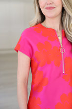 Hibiscus Brocade Shift Dress