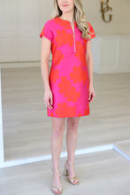 Hibiscus Brocade Shift Dress