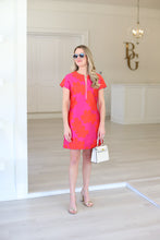 Hibiscus Brocade Shift Dress