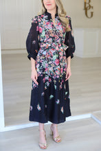 Bloom Noir Midi Dress