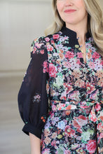 Bloom Noir Midi Dress