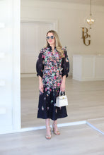 Bloom Noir Midi Dress