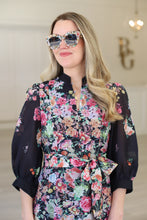 Bloom Noir Midi Dress