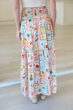 Fruit Basket Smock Waist Maxi Skirt