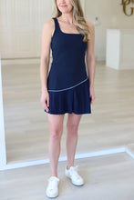 Navy Kourt Pleated Athleisure Dress