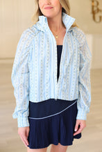 Floral Stripe Jacket with Hood