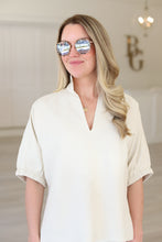 Poppy Top, Sandshell Linen