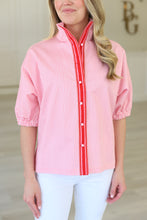 Bonny Top, Pink Carnation Stripe