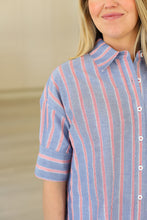 Blue Stripe Button Up Shirt