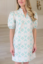 Antique Jacquard V-Neck Dress