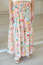 Fruit Basket Smock Waist Maxi Skirt