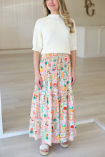 Fruit Basket Smock Waist Maxi Skirt