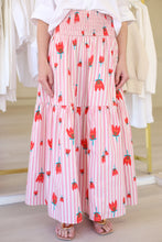 Stripe Poppy Signature Maxi Skirt