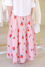 Stripe Poppy Signature Maxi Skirt