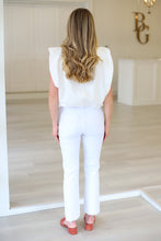 Solid Poplin V-Neck Bubble Top