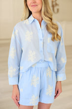 Powder Blue Embroidered Short