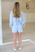 Powder Blue Embroidered Short