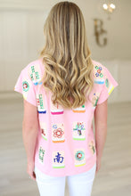 Light Pink Scattered Mahjong Tile Tee