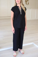 Black V-Neck Easy Going Top