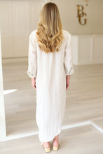 Linen Stripe Midi Dress