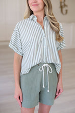 Striped Oversized Button Down Dolman