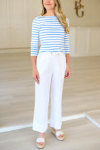 Rib Stripe 3/4 Boatneck