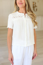 Gauze Short Sleeve Ric Rac Top