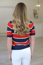 Navy + Red Striped Polo