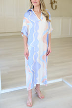 Tania Dress, Baby Blue Watercolor