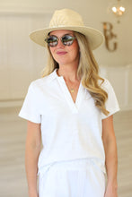 Cabo Agave Hat, White/Gold