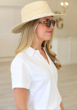 Cabo Agave Hat, White/Gold