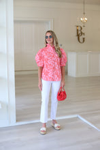 Tropical Linen Button Up Top