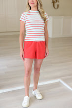 Textured Terry Front Seam Short, Zinnia