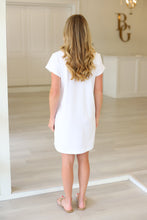 Textured Terry Tunic Dress, White