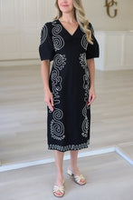 Posey Linen Embroidered Midi Dress