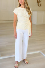 Greta Side Knot Top, Cream