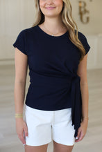 Greta Side Knot Top, Navy
