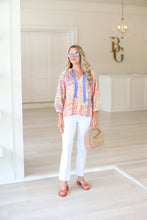 Ruched Neck Patchwork Top