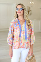 Ruched Neck Patchwork Top
